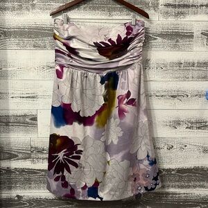 The Limited Strapless Floral Dress - Lavender/Purple/Blue/Pink/ Vintage Size 14